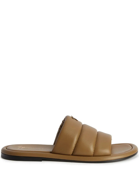  Giuseppe Zanotti Harmande Quilted Leather Slides - Brown 