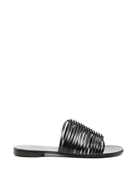  Giuseppe Zanotti Jane Flat Sandals - Black 