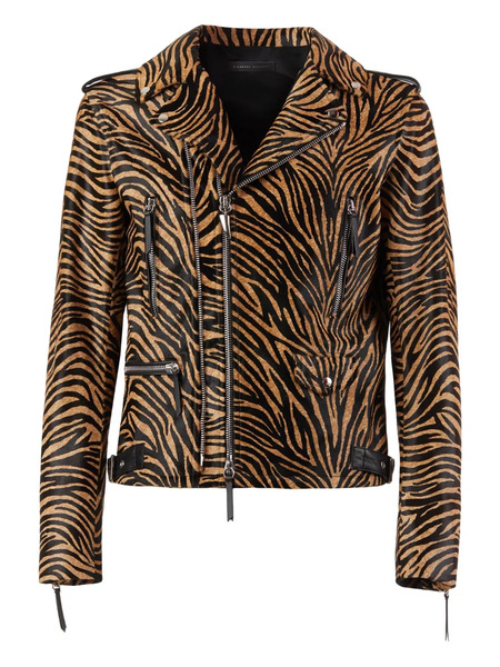  Giuseppe Zanotti Kian Animal-print Biker Jacket - Neutrals 