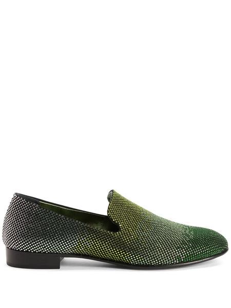  Giuseppe Zanotti Lewis Sparkle Rhinestone Loafers - Green 