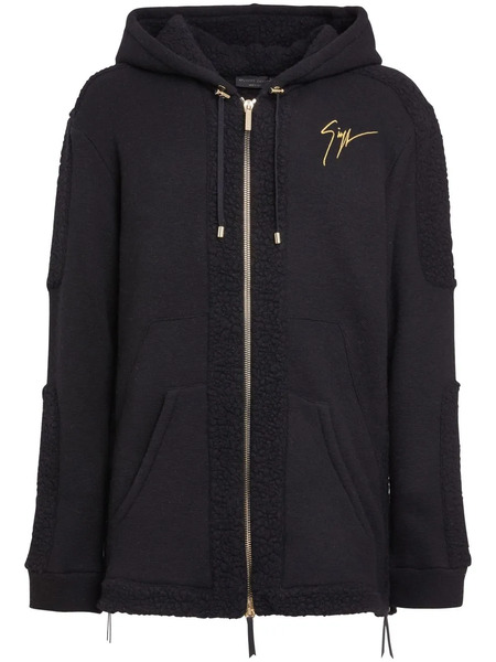  Giuseppe Zanotti Lr-26 Zip-front Shearling-trim Jacket - Black 