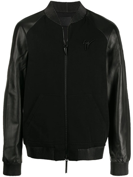  Giuseppe Zanotti Mixed Fabric Biker Jacket - Black 