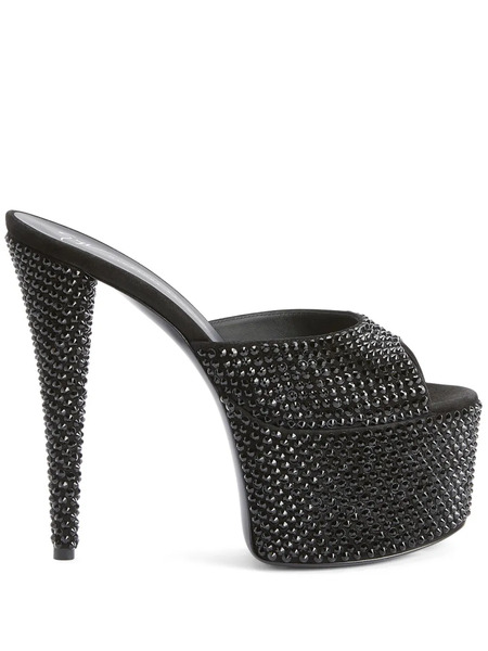  Giuseppe Zanotti 150mm Gz Aida Crystal -embellished Platform Sandals - Black 
