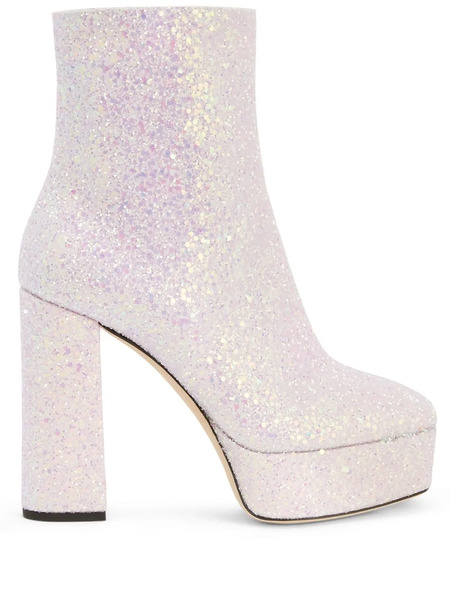  Giuseppe Zanotti 120mm Morgana Glitter Boots - Pink 