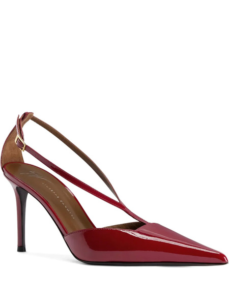  Giuseppe Zanotti 85mm T-strap Pointed-toe Pumps - 002 Red 