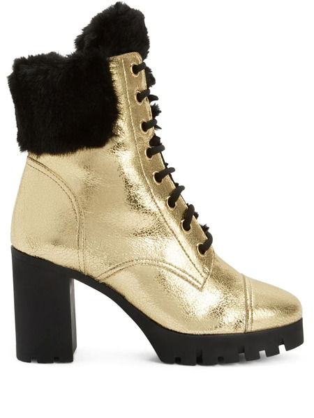 Giuseppe Zanotti Moyra 90mm Metallic-effect Boots - Gold 