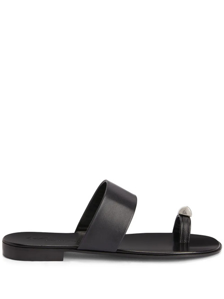  Giuseppe Zanotti Norbert Leather Toe-loop Sandals - Black 