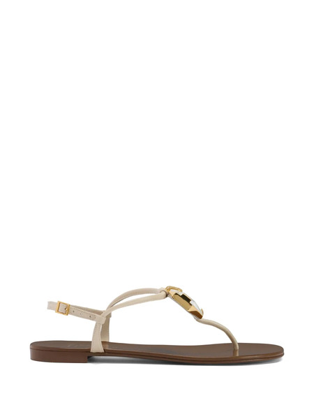  Giuseppe Zanotti Patrice Crystal Adjustable-strap Flat Sandals - Neutrals 