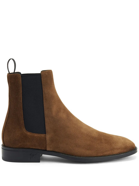  Giuseppe Zanotti Ryim Velour Chelsea Boots - Brown 