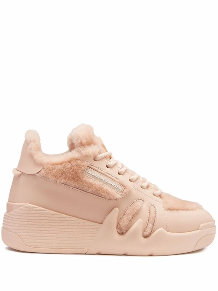  Giuseppe Zanotti Talon Shearling-lined Mid-top Sneakers - Pink 