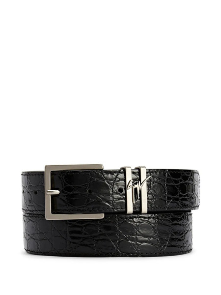  Giuseppe Zanotti Teodore Crocodile-embossed Belt - Black 