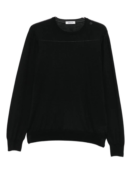  Giuuno Crew-neck Panelled Sweater - Black 