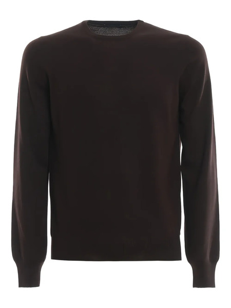  Giuuno Round-neck Long-sleeve Sweater - Brown 