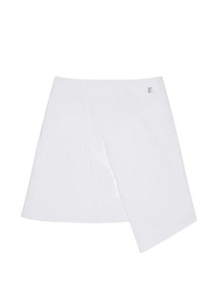  Givenchy Asymmetric-hem Logo-plaque Mini Skirt - White 