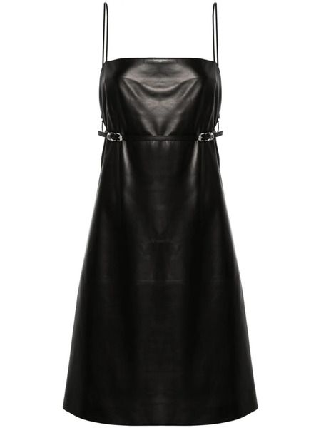  Givenchy Belted Leather Mini Dress - Black 