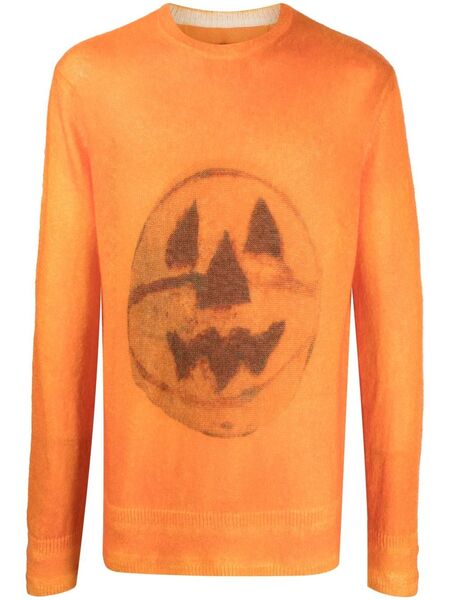  Givenchy Ceramics-print Crew-neck Jumper - Orange 