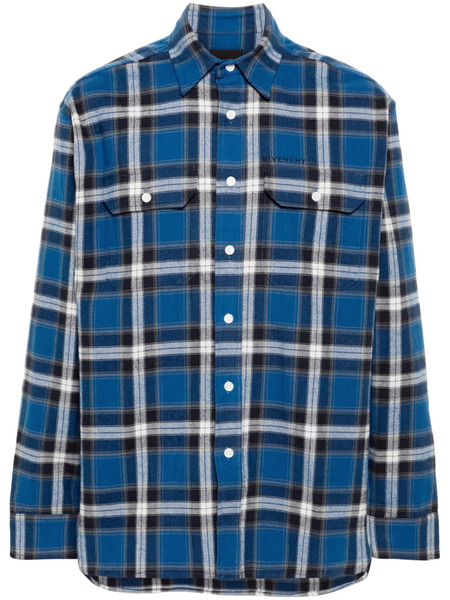  Givenchy Check-print Shirt - Blue 