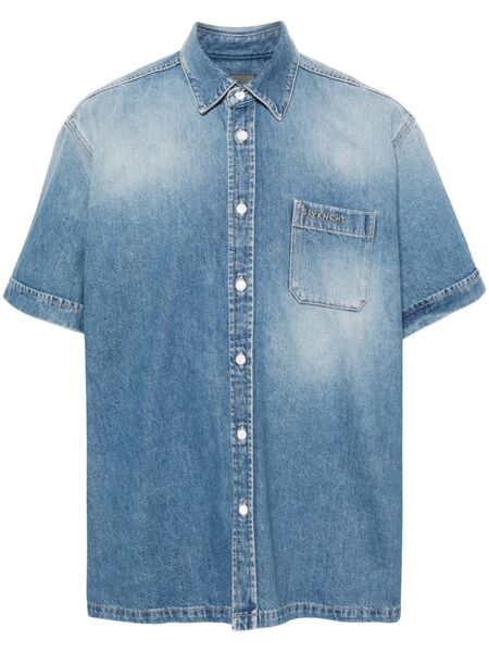  Givenchy Classic-collar Denim Shirt - Blue 