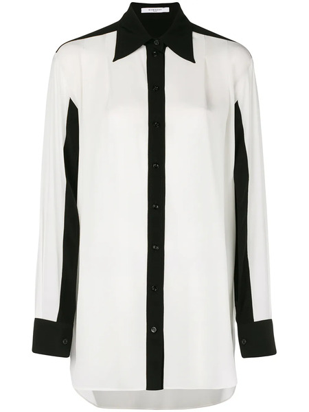  Givenchy Contrast Trim Blouse - White 