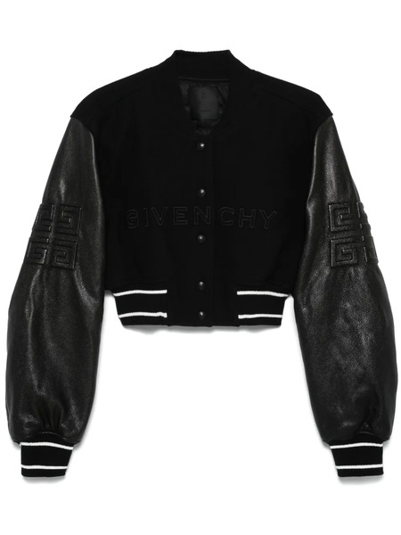  Givenchy Cropped Bomber Jacket - Black 