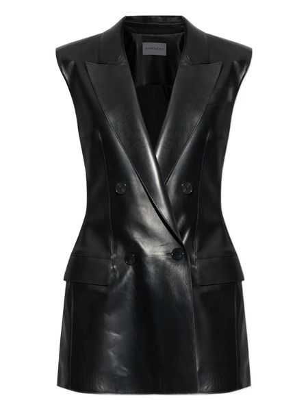  Givenchy Double-breasted Sleeveless Jacket - Black 