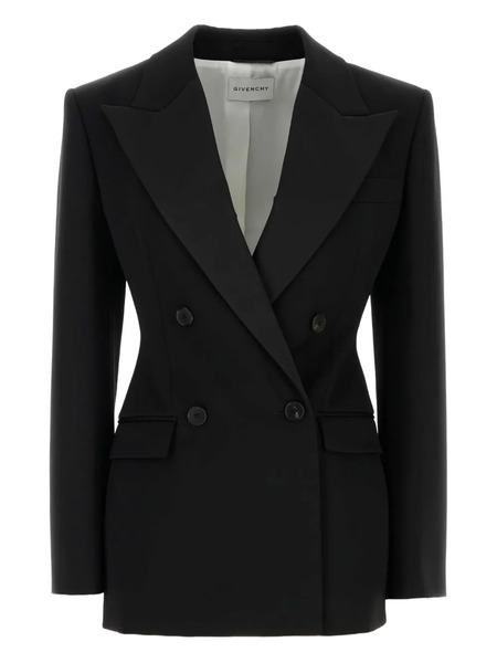  Givenchy Double-breasted Tuxedo Blazer - Black 