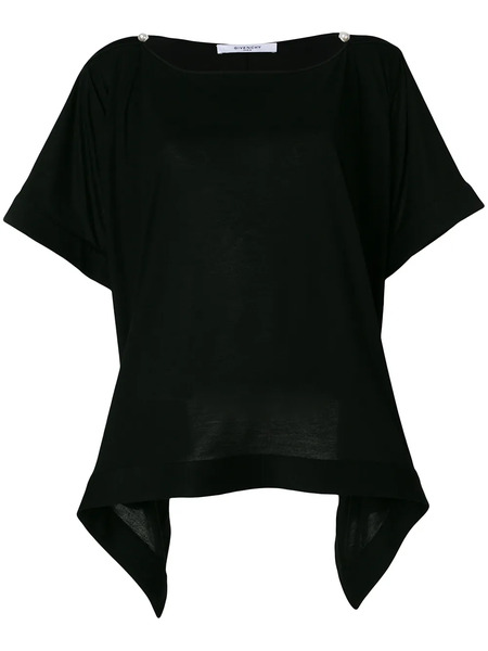  Givenchy Draped Hem T-shirt - Black 
