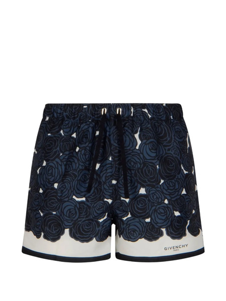  Givenchy Floral-print Swim Shorts - Blue 