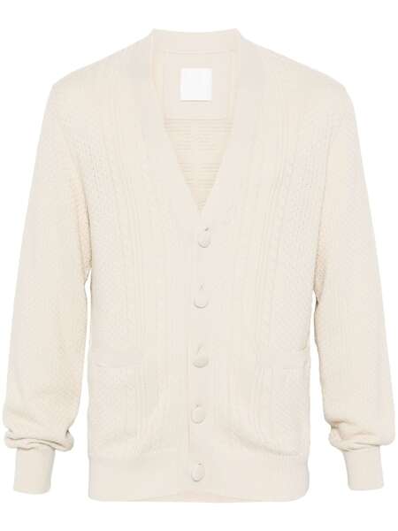  Givenchy 4g Cable-knit Cardigan - Neutrals 