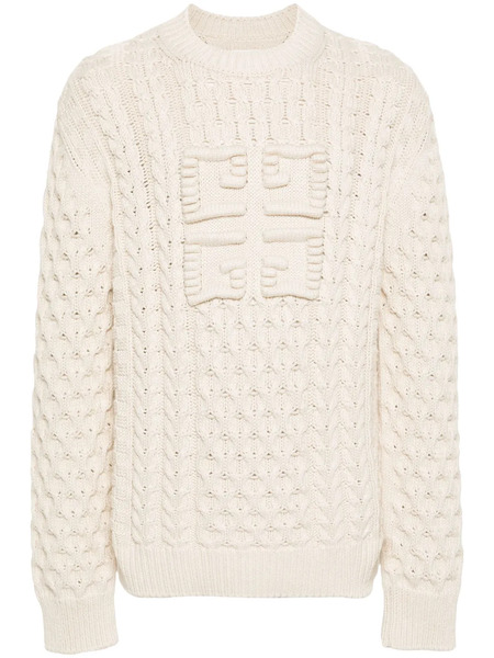  Givenchy 4g Cable-knit Jumper - Neutrals 