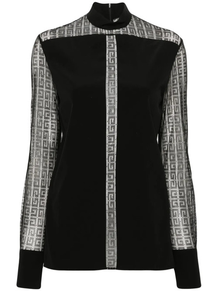  Givenchy 4g-pattern Silk Blouse - Black 