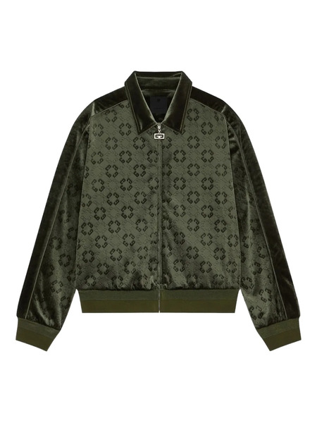  Givenchy 4g Velvet Bomber Jacket - Green 