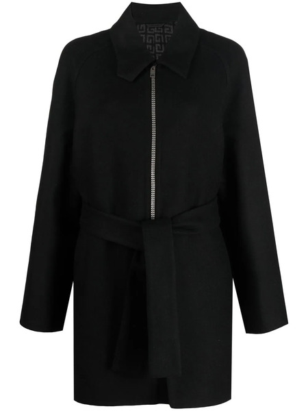  Givenchy 4g-zip Belted Coat - Black 