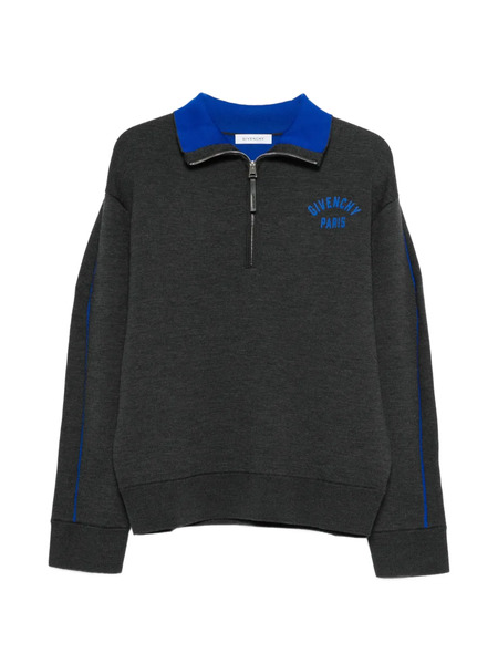  Givenchy Half-zipped Logo Sweater - Grey 