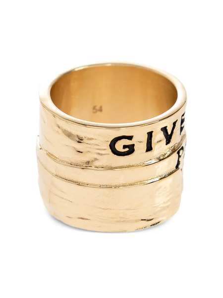  Givenchy Hammered Logo Ring - Gold 