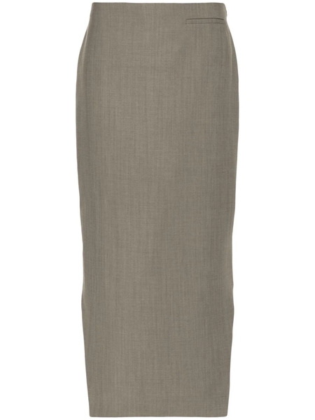  Givenchy High-low Hem Wool Skirt - Neutrals 