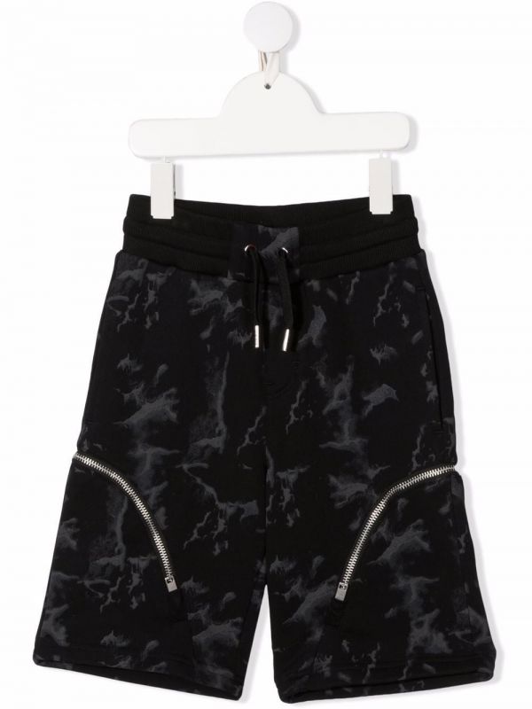  Givenchy Kids Camouflage-print Cargo Shorts - Black 