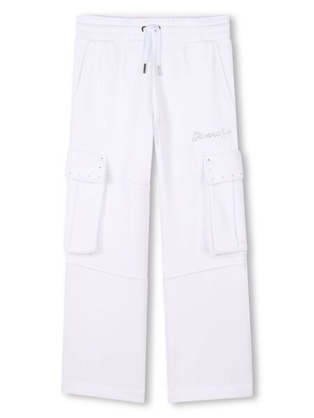  Givenchy Kids Drawstring Cargo Trousers - White 