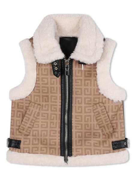  Givenchy Kids 4g-print Zipped Vest - Neutrals 
