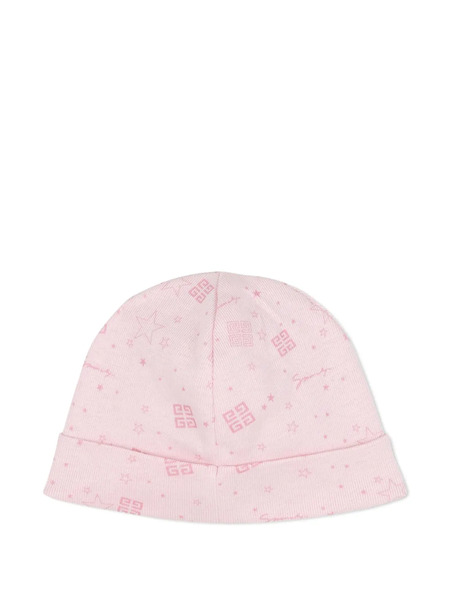  Givenchy Kids Graphic Print Beanie And Blanket Set - Pink 