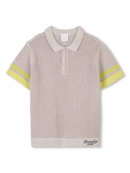  Givenchy Kids Knitted Polo Shirt - Neutrals 
