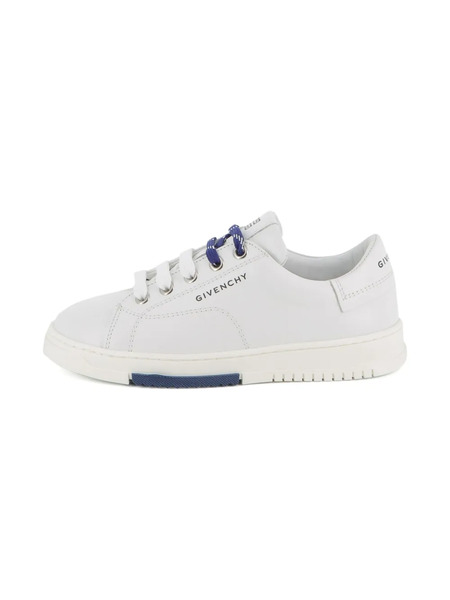  Givenchy Kids Logo-embossed Leather Sneakers - White 