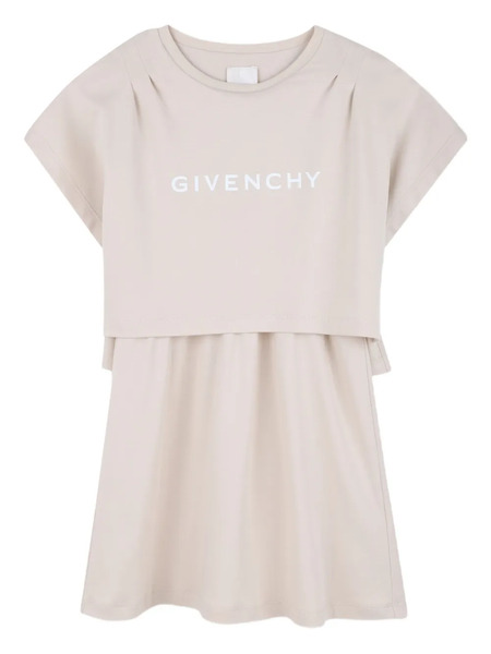  Givenchy Kids Logo-print Layered Dress - Neutrals 