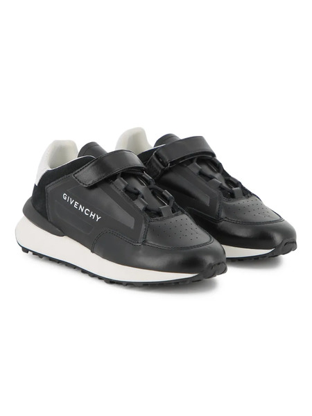 Givenchy Kids Logo Strap Sneakers - Black 