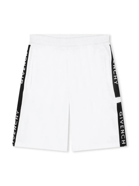  Givenchy Kids Logo-tape Bermuda Shorts - White 