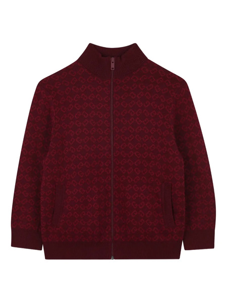  Givenchy Kids Monogram Zip-up Cardigan - Red 
