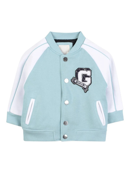 Givenchy Kids Racing Stripe Baseball Jacket - Grey 