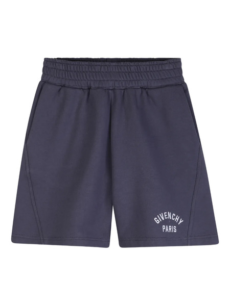  Givenchy Kids Side-seam Back-pocket Shorts - Grey 