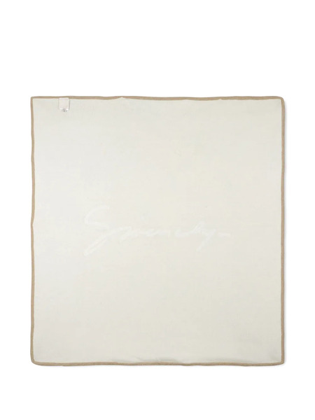  Givenchy Kids Textured Knit Blanket - White 
