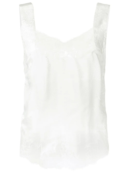  Givenchy Lace Trim Vest Top - White 